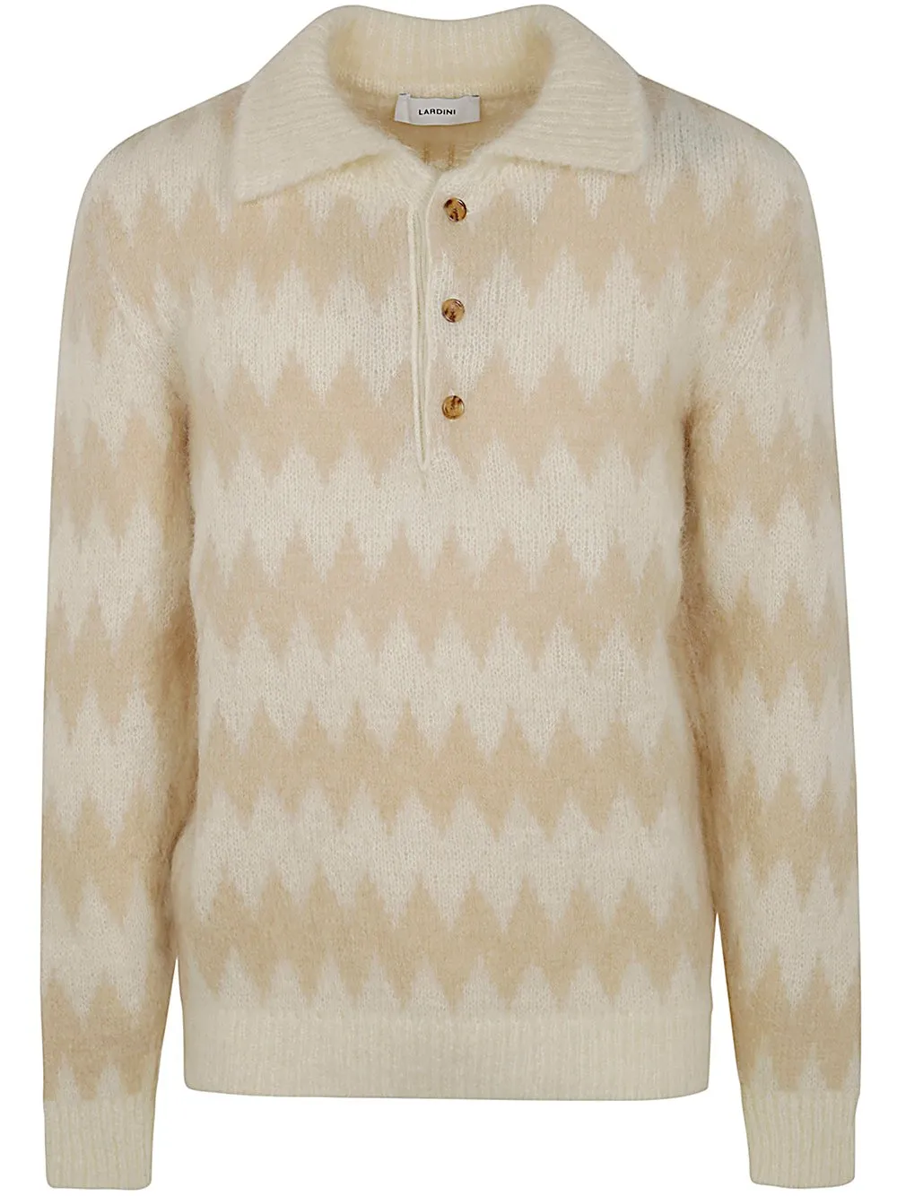 Lardini Zigzag Long-Sleeved Polo Jumper