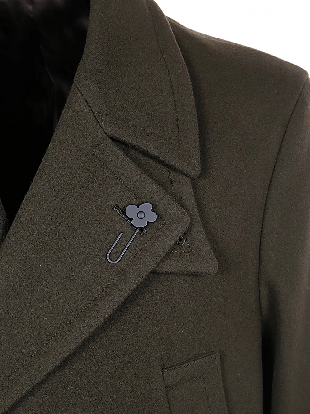 Lardini Felted Double-Breasted Straight Hem Coat