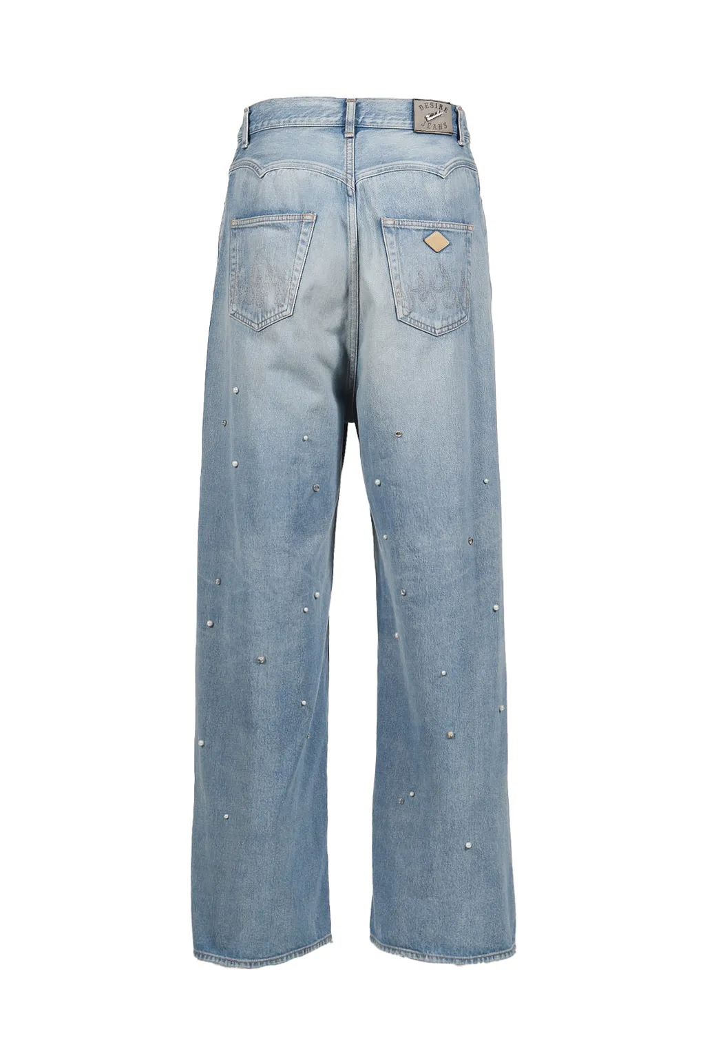 Bijou Studded Baggy Jean Trousers /Blu