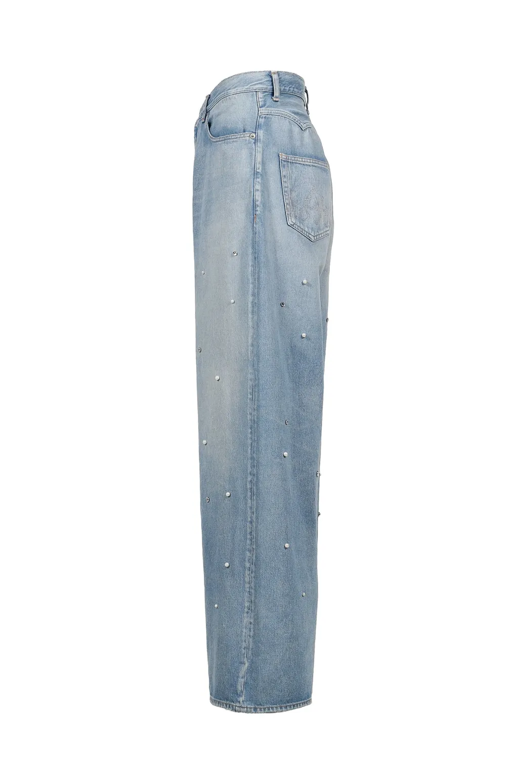 Bijou Studded Baggy Jean Trousers /Blu
