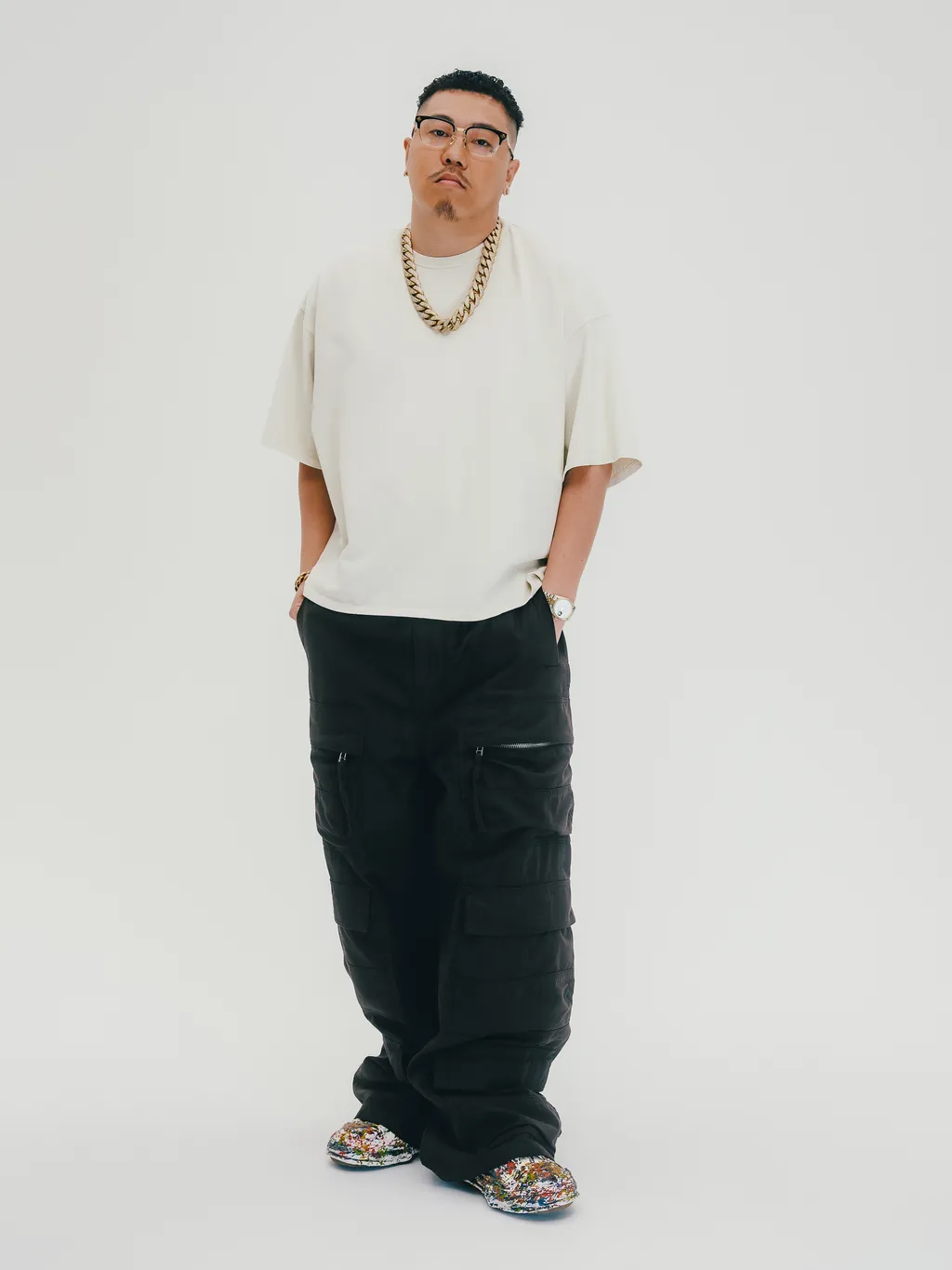 New Rich Triple Cargo Pants / Cotton Blk