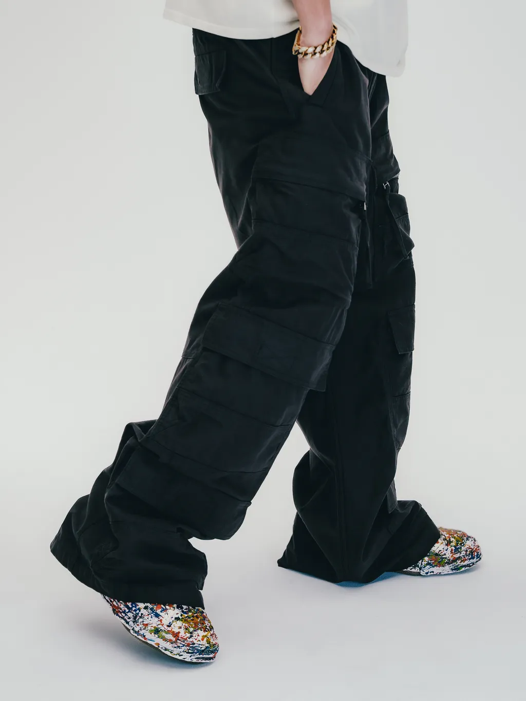 New Rich Triple Cargo Pants / Cotton Blk