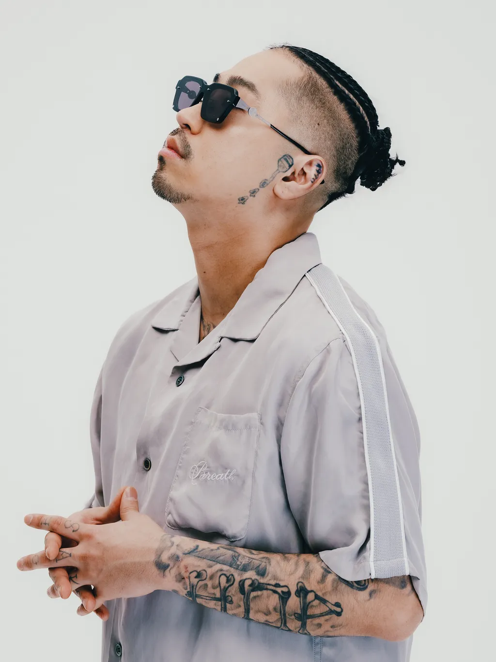 Script Logo Line Shirt / Gray