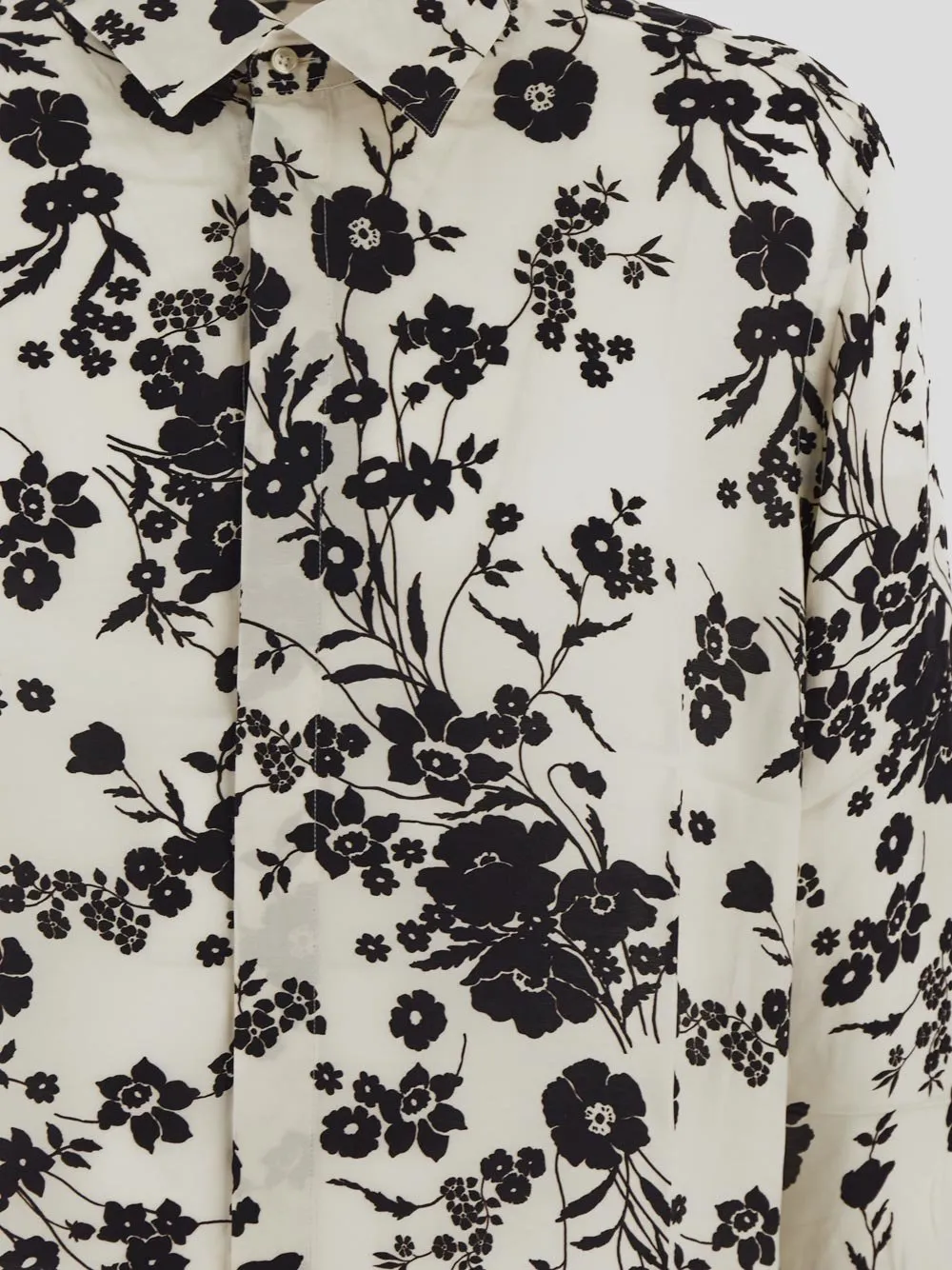 Laneus Floral Print Long Sleeve Shirt