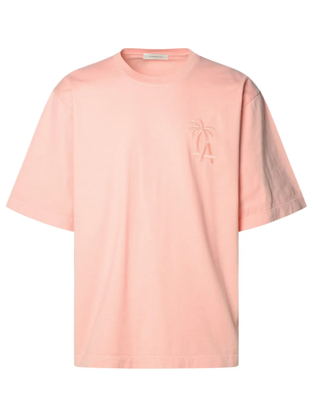 Laneus Palm Logo Embroidered Crewneck T-Shirt