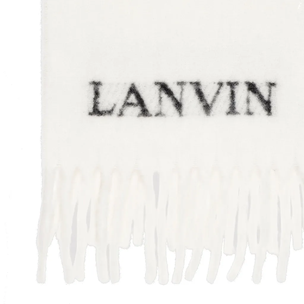 Lanvin Logo Detailed Fringed-Edge Scarf
