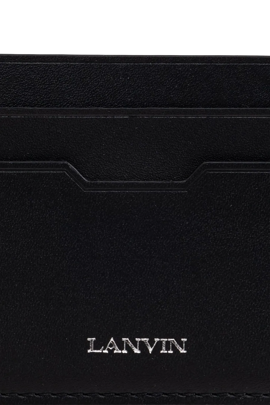 Lanvin Logo-Stamp Stitch Detail Cardholder