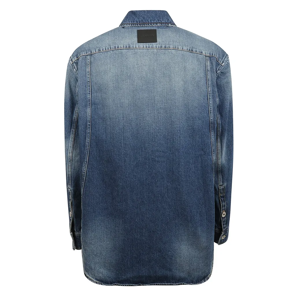 Lanvin Logo Patch Denim Shirt