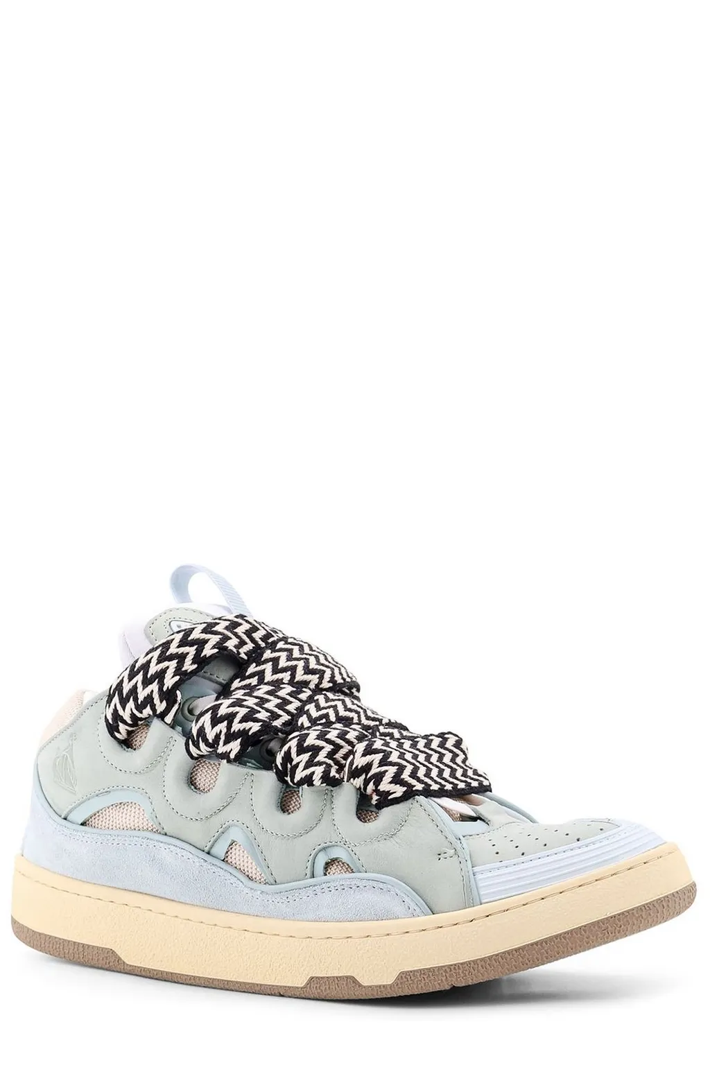 Lanvin Curb Round Toe Lace-Up Sneakers