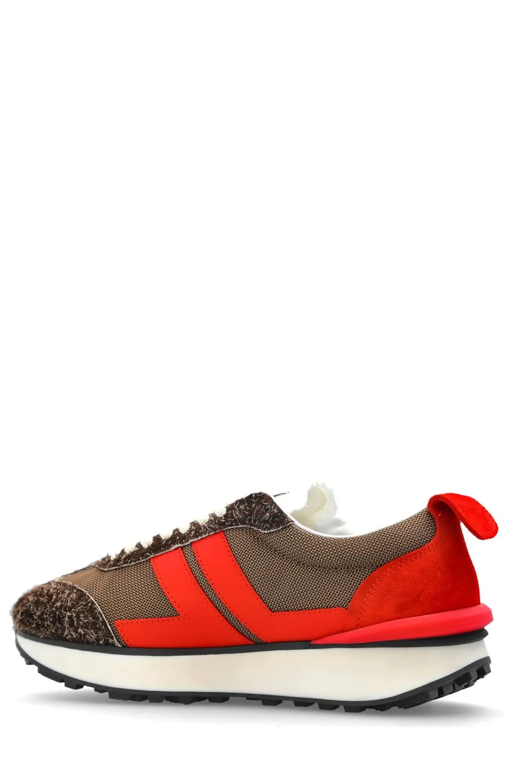 Lanvin Bumper Striped Lace-Up Sneakers