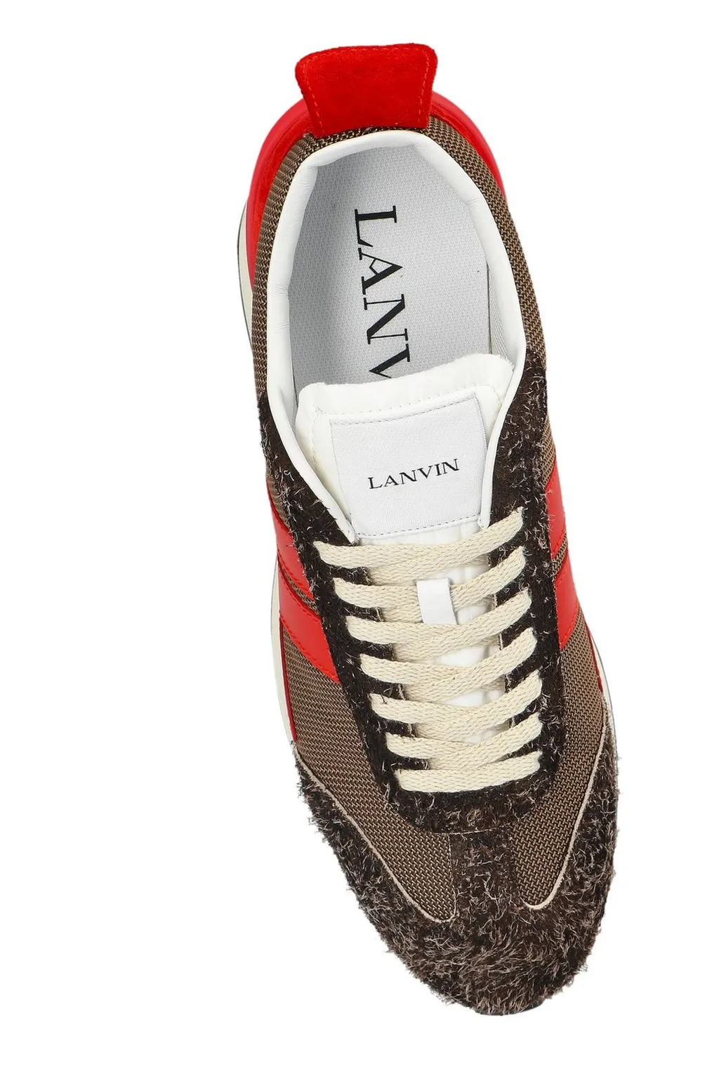Lanvin Bumper Striped Lace-Up Sneakers