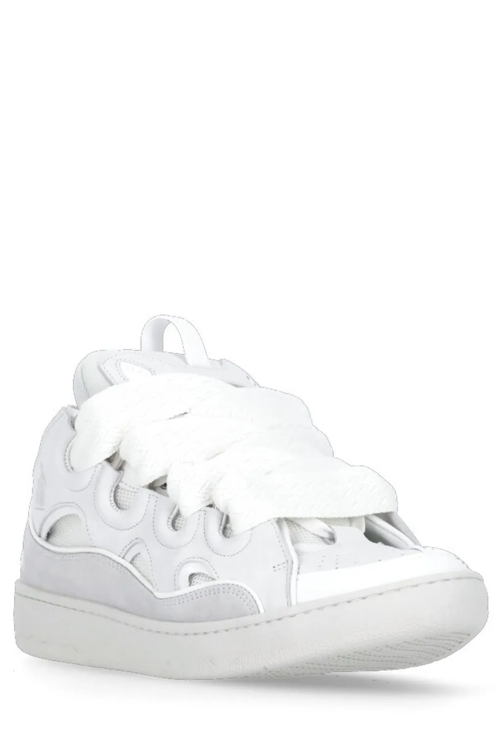Lanvin Curb Round Toe Lace-Up Sneakers