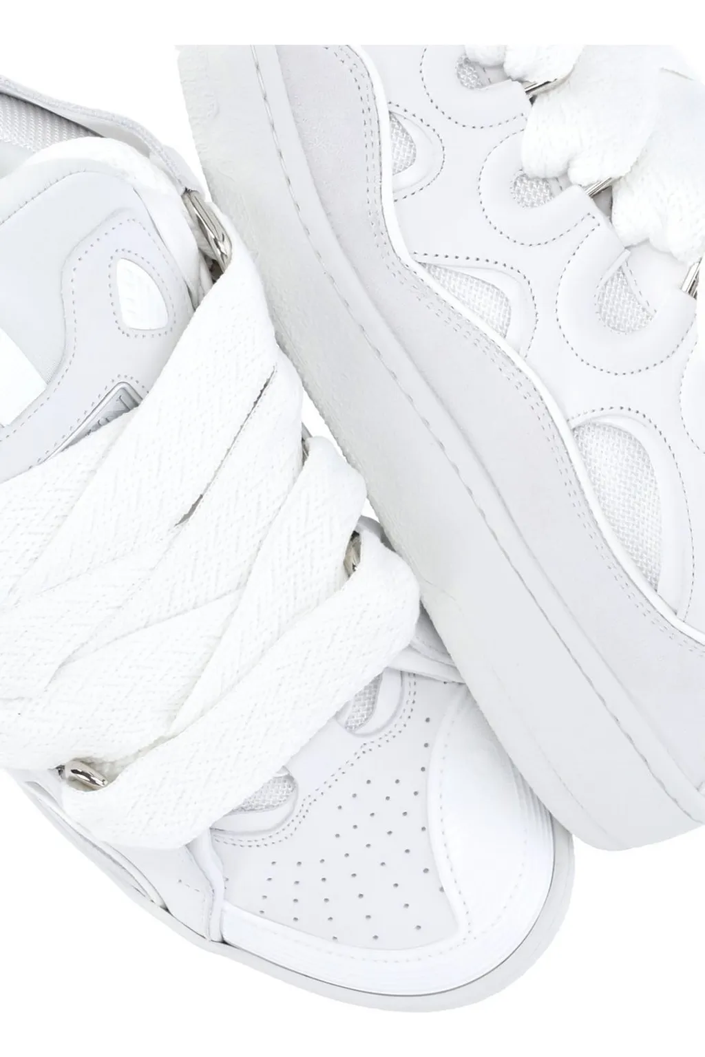 Lanvin Curb Round Toe Lace-Up Sneakers