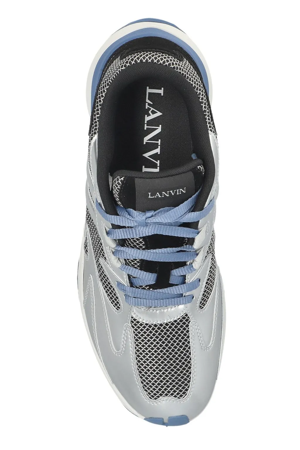 Lanvin Mesh-Panel Lace-Up Sneakers