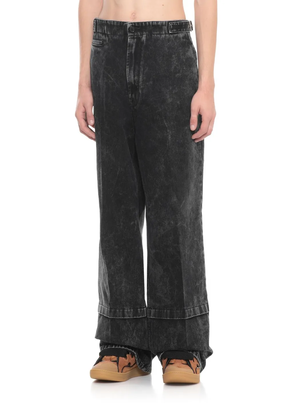 Lanvin Belted Wide-Leg Jeans