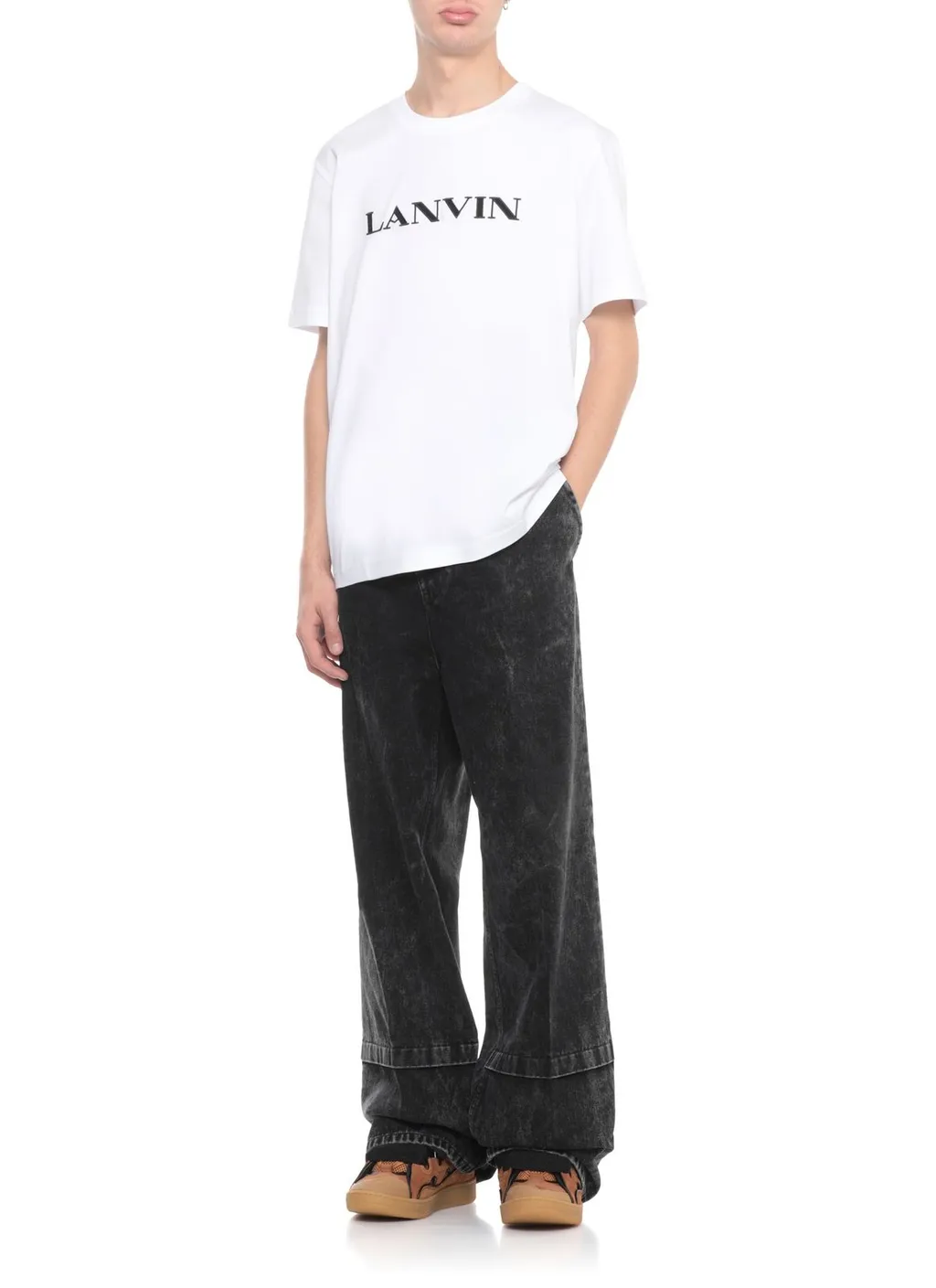 Lanvin Belted Wide-Leg Jeans