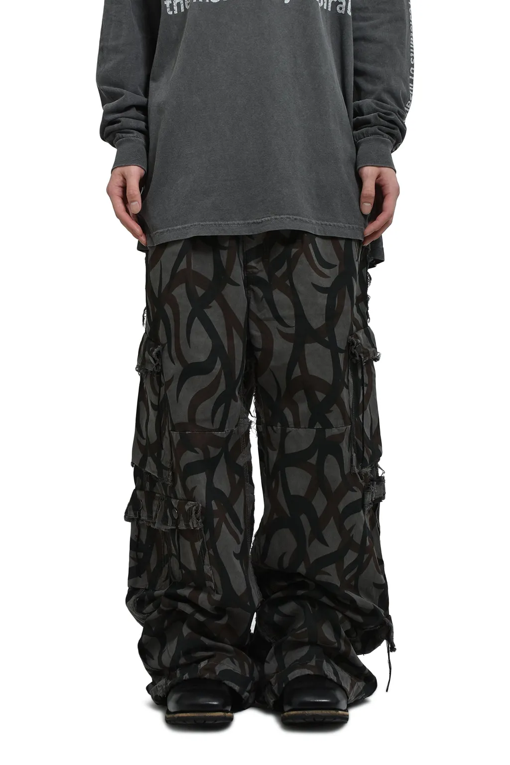Tribal Camouflage Slash Seam Hbt Cargo / Blk
