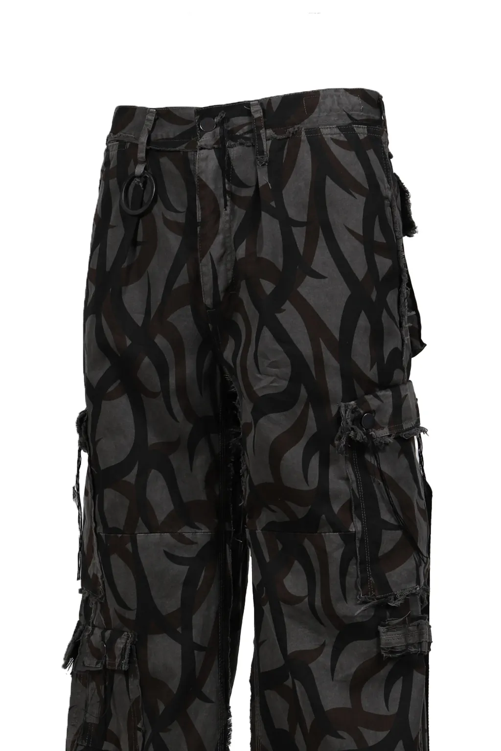 Tribal Camouflage Slash Seam Hbt Cargo / Blk