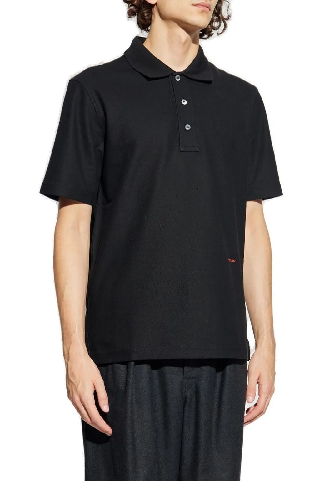 Lanvin Logo Embroidered Short-Sleeved Polo Shirt