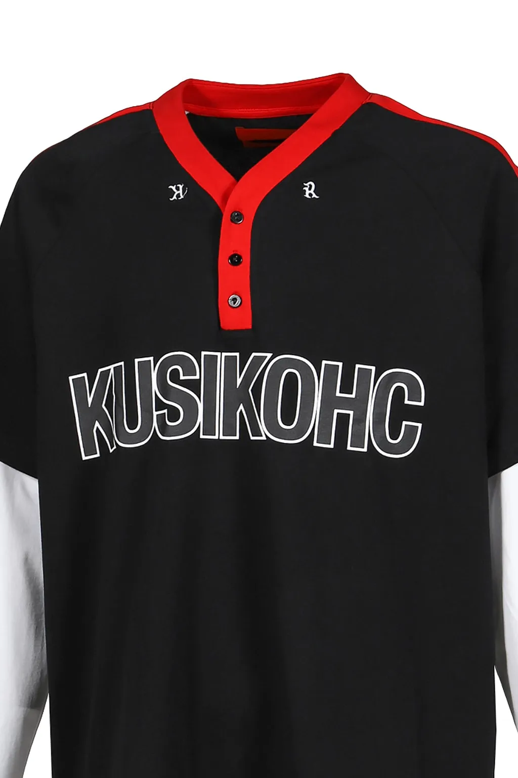Baseball Longsleeve Polo / Blk
