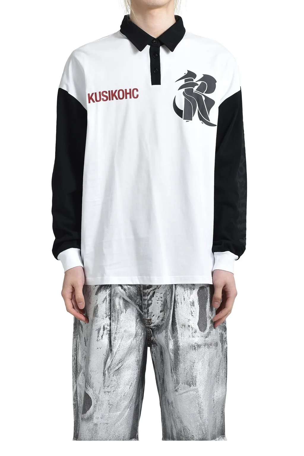 Rugby Long Sleeve Polo / White