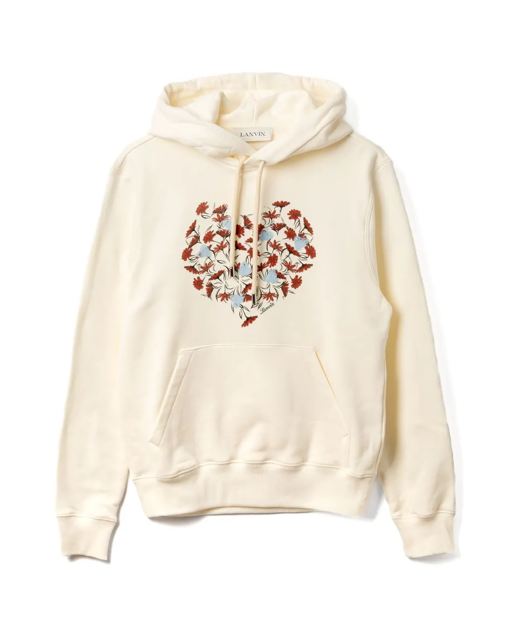 Lanvin Floral-Print Drawstring Hoodie