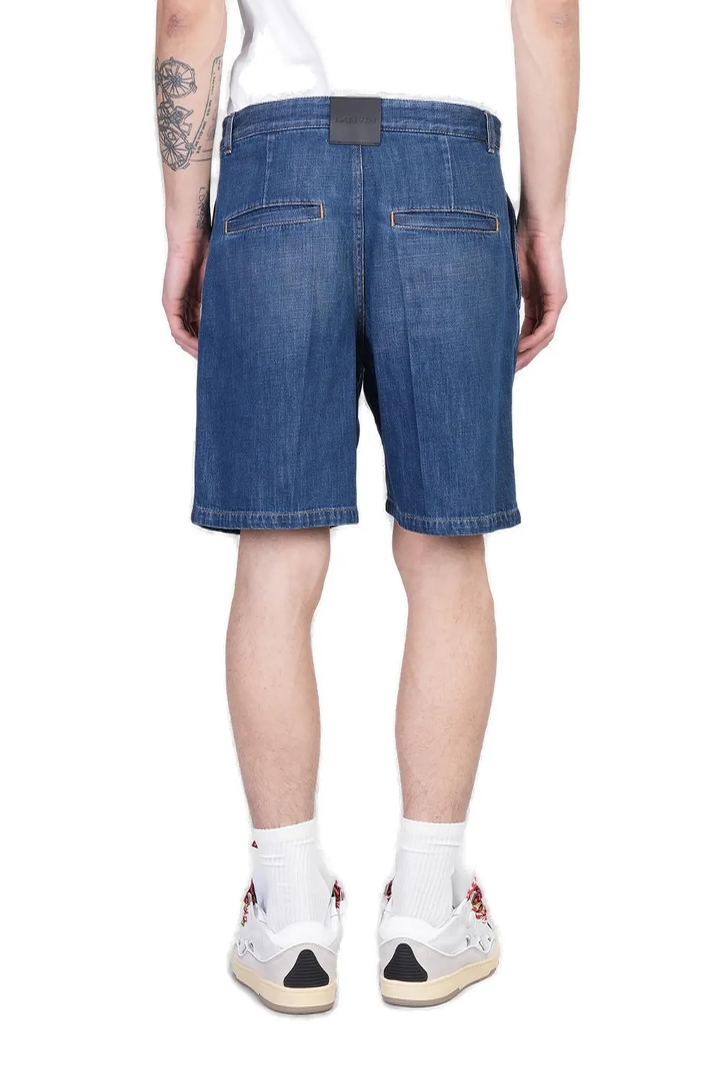 Lanvin Logo Patch Denim Shorts