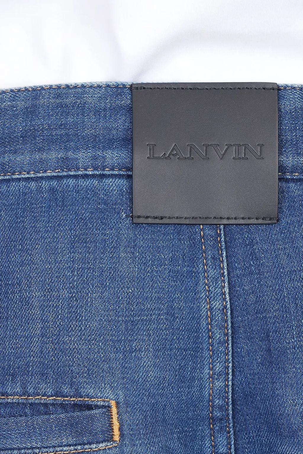 Lanvin Logo Patch Denim Shorts