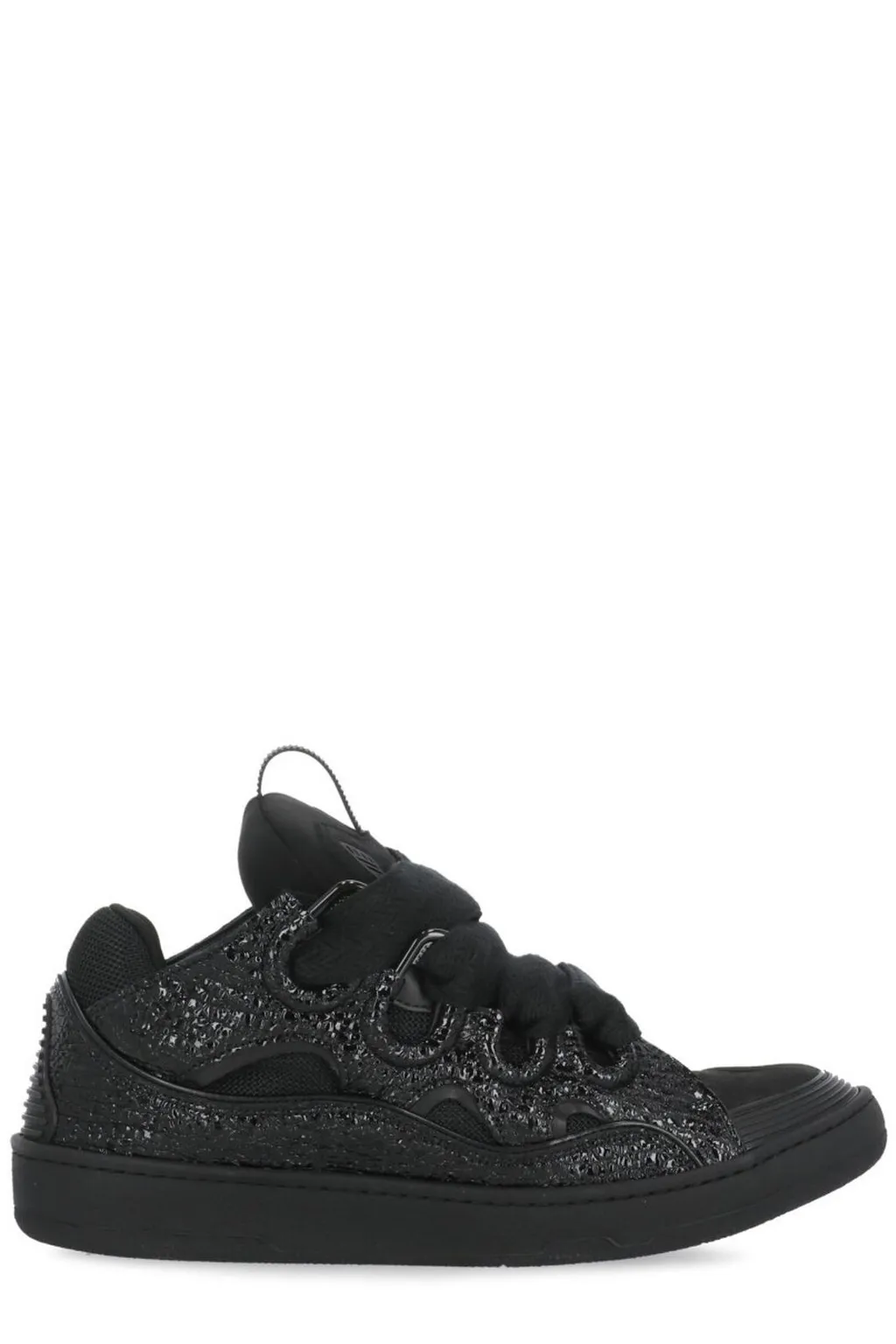 Lanvin Curb Grain Lace-Up Sneakers