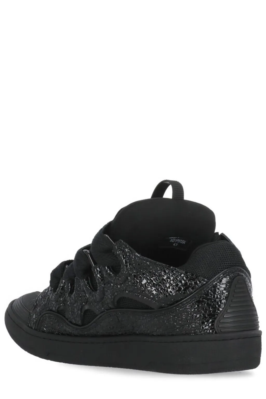 Lanvin Curb Grain Lace-Up Sneakers