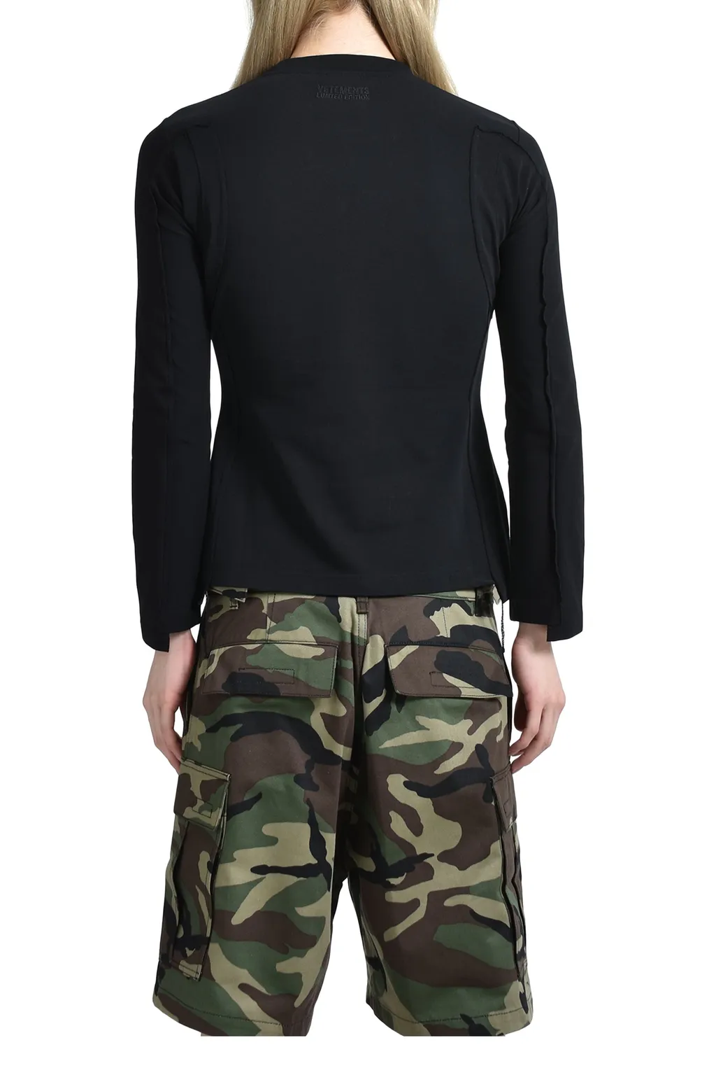 Oval Logo Cut-Up Longsleeve / Blk Wht