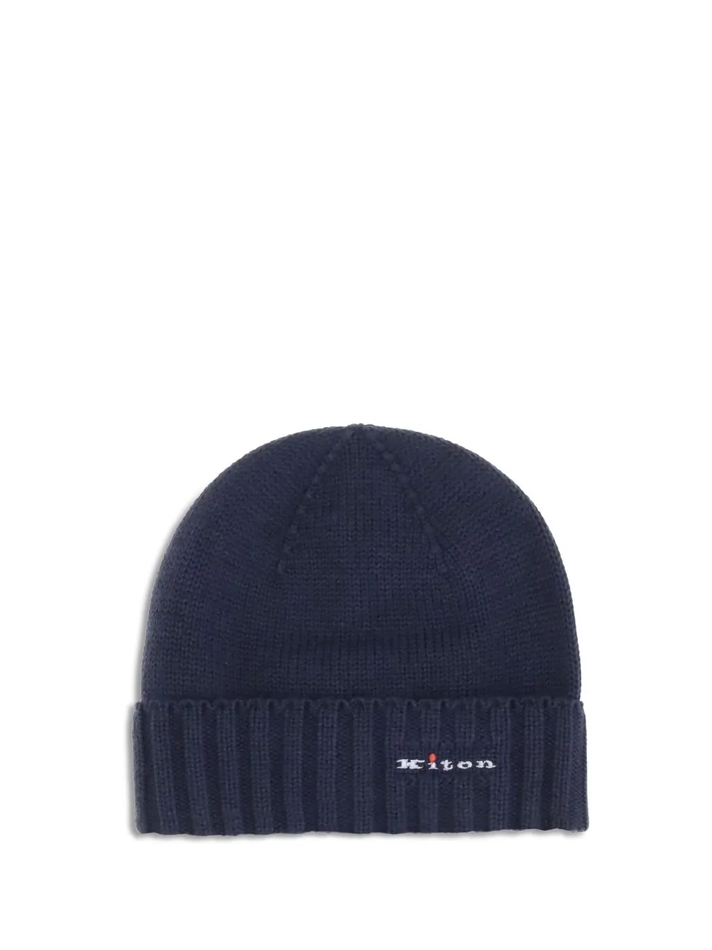 Kiton Logo Embroidered Ribbed-Knit Beanie