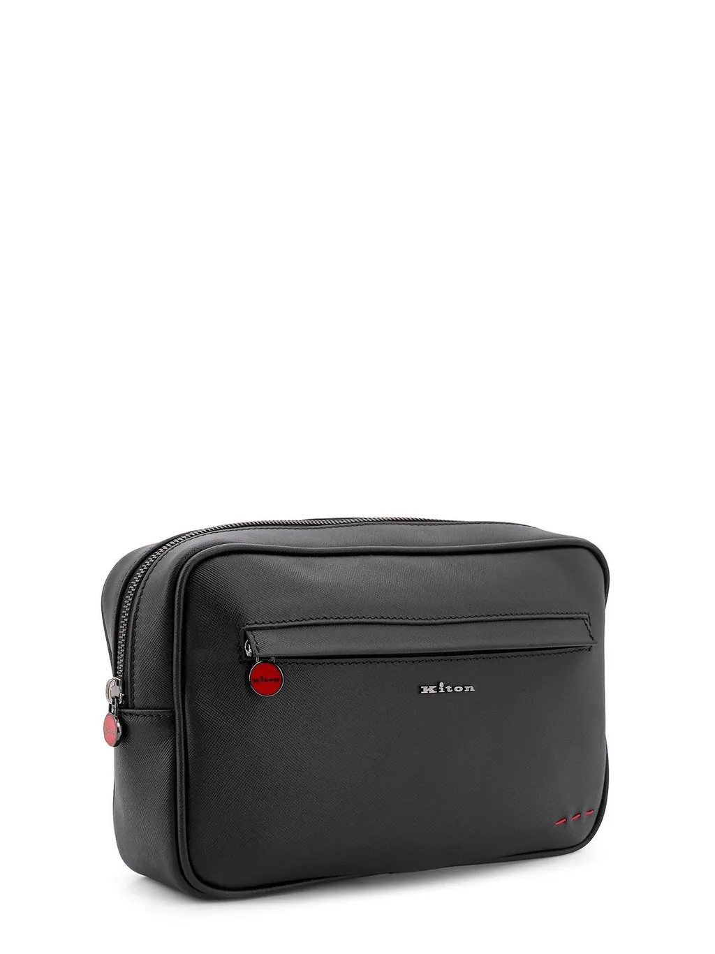 Kiton Logo Plaque Zip-Around Clutch Bag