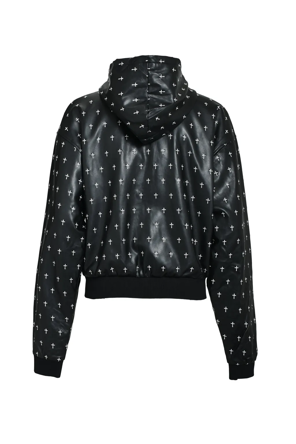 Allover Cross Zip-Up Hoodie / Blk
