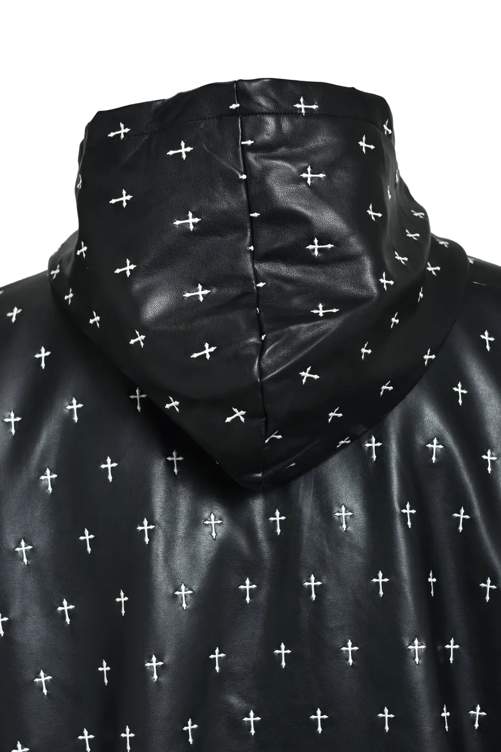 Allover Cross Zip-Up Hoodie / Blk
