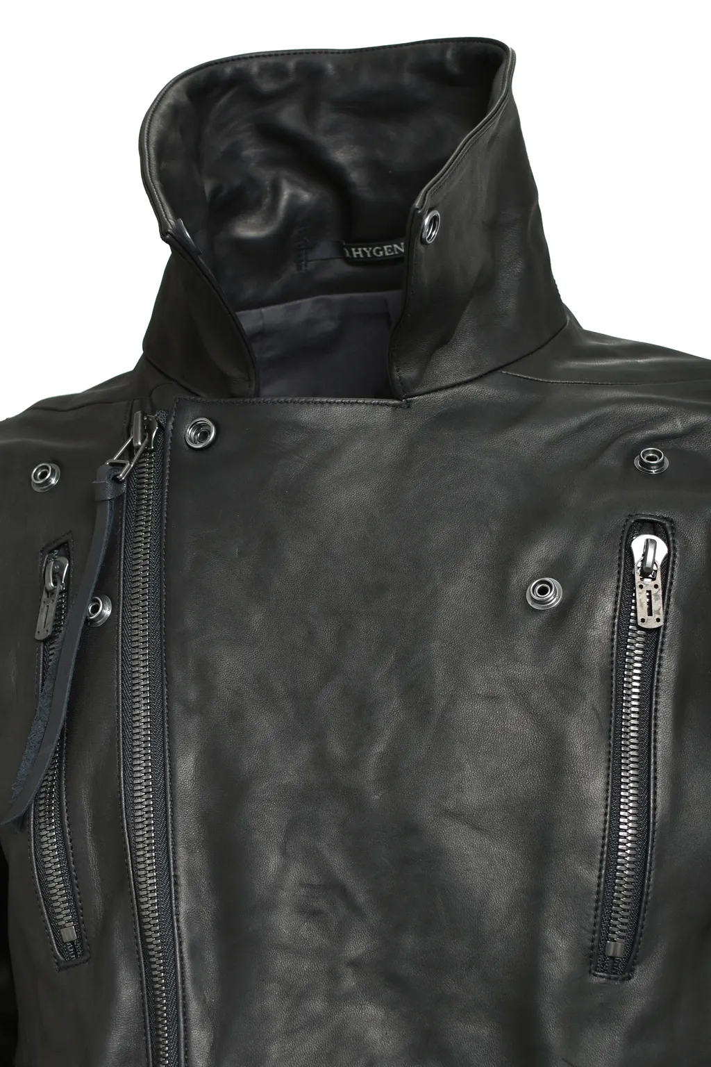 Horse Leather Cropped W Riders Jacket / Blk