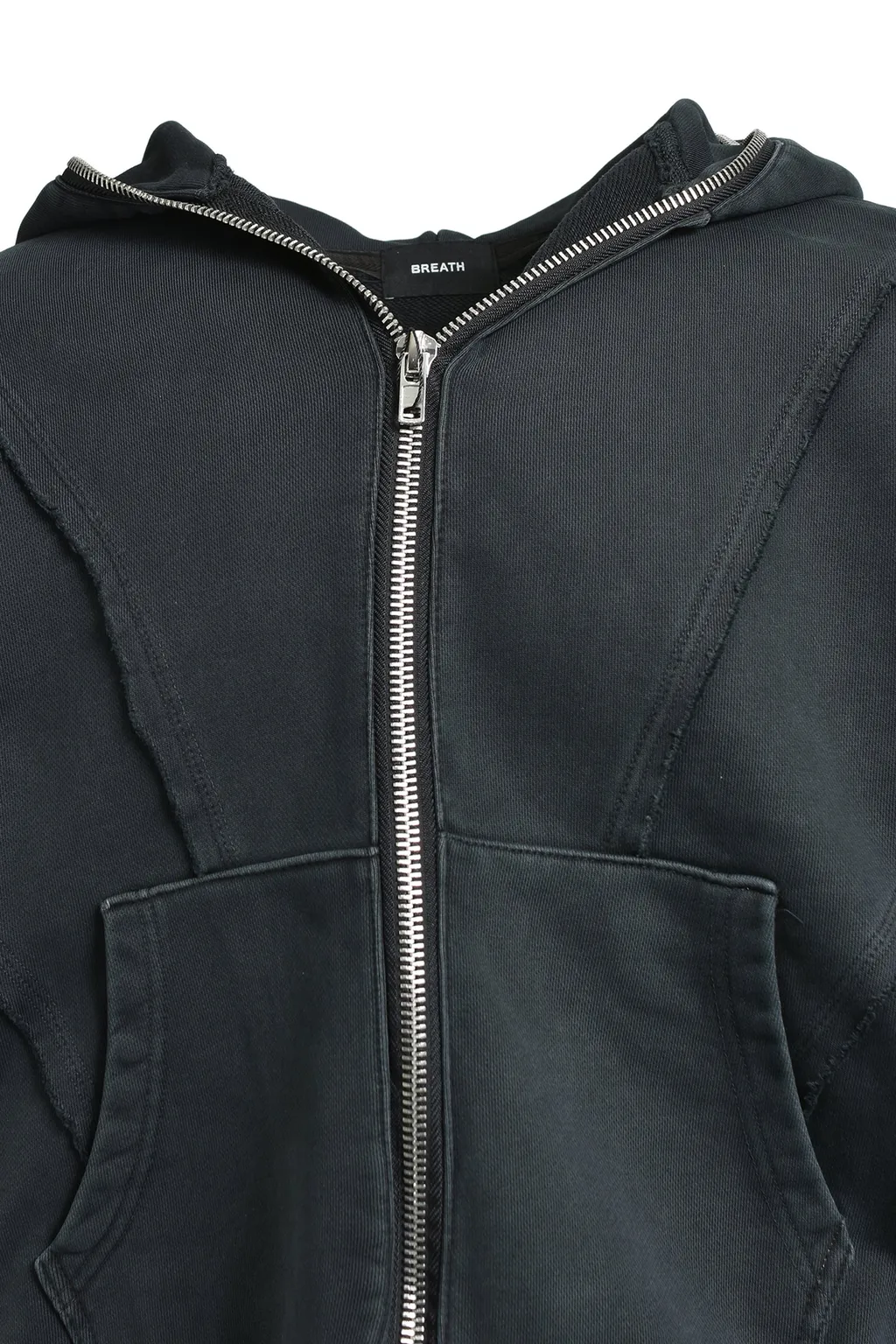Fade Zip Up Hoodie / Black