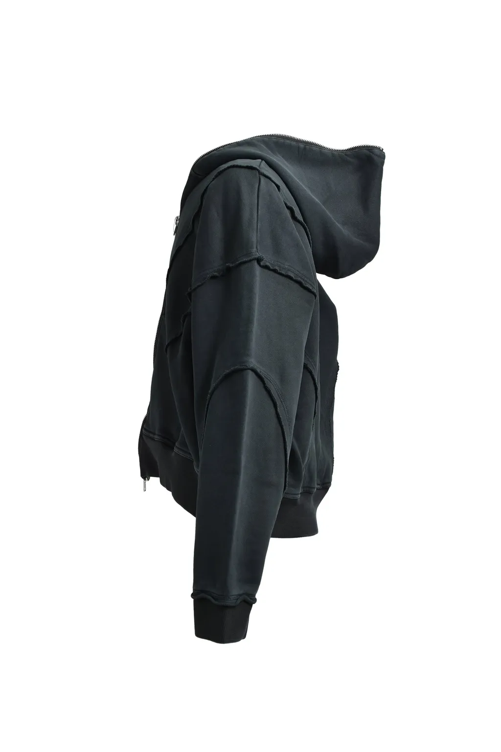 Fade Zip Up Hoodie / Black