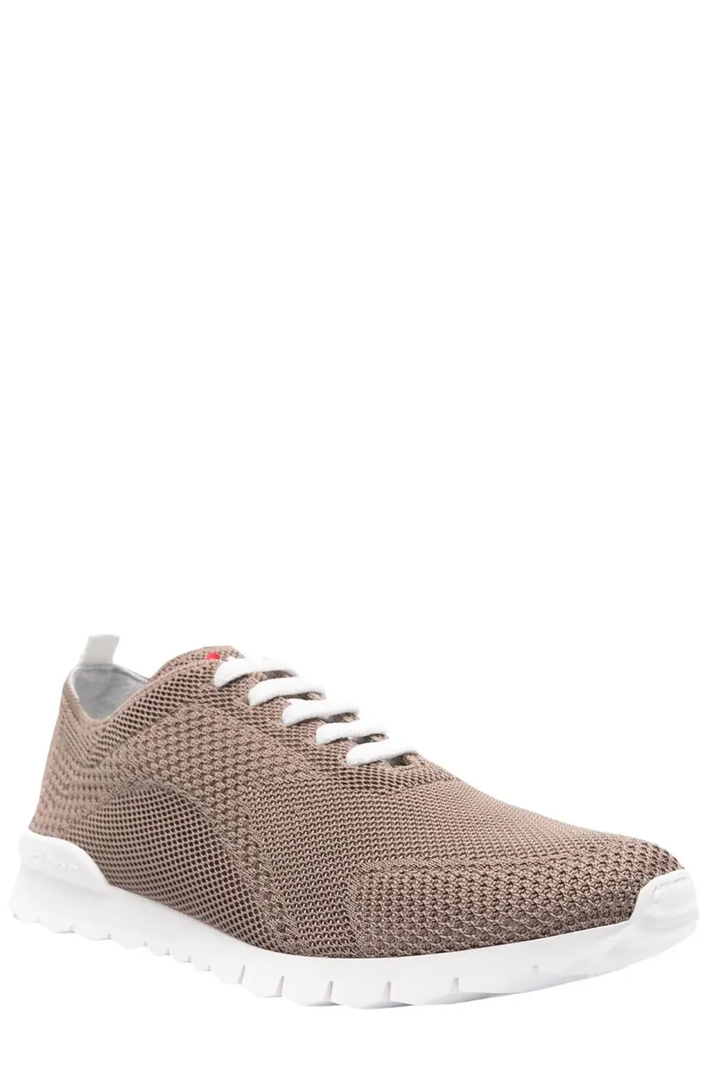 Kiton Almond-Toe Lace-Up Knit Sneakers
