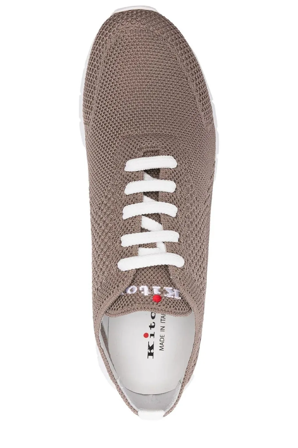 Kiton Almond-Toe Lace-Up Knit Sneakers