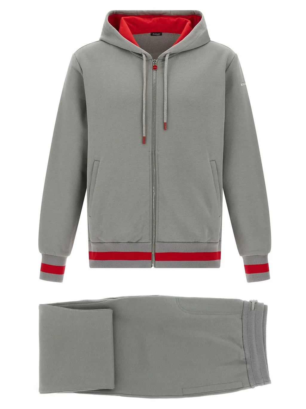 Kiton Zip Up Hooded Drawstring Tracksuit