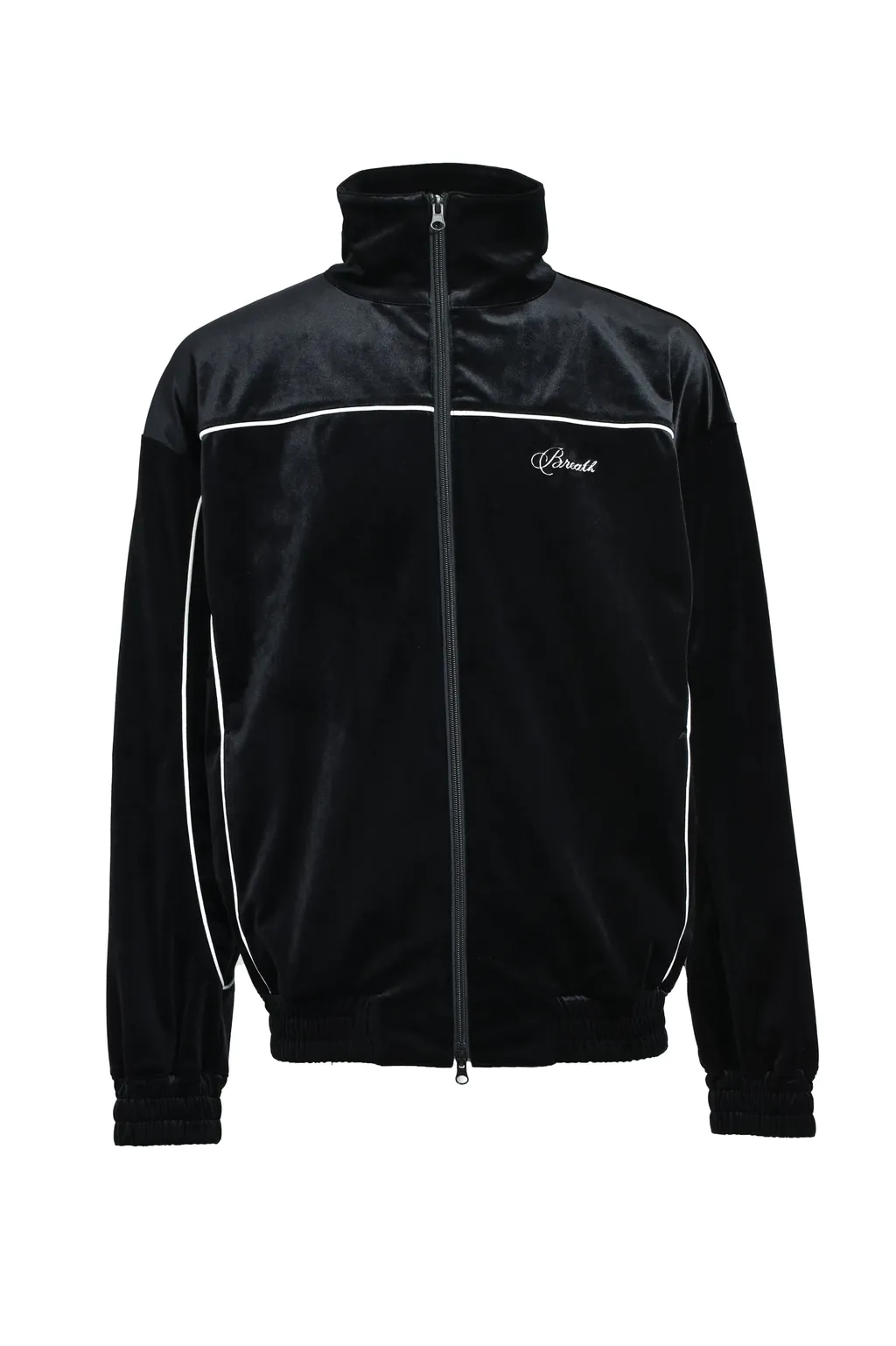 Script Logo Piping Velor Jacket / Blk