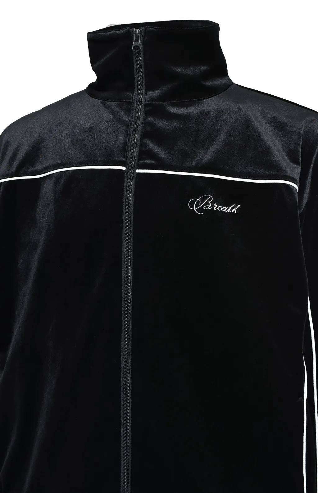 Script Logo Piping Velor Jacket / Blk