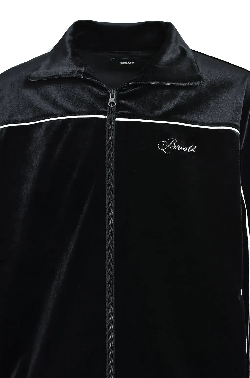 Script Logo Piping Velor Jacket / Blk