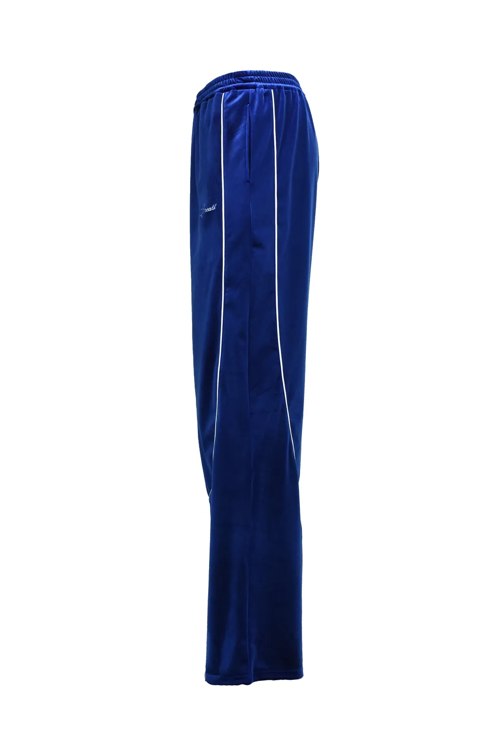 Script Logo Piping Velor Track Pants / Blu