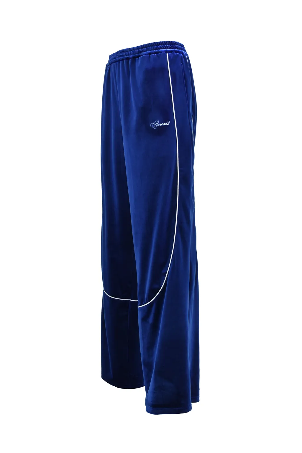 Script Logo Piping Velor Track Pants / Blu