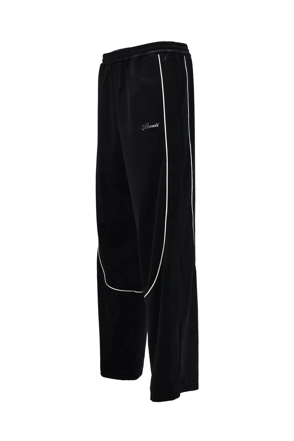 Script Logo Piping Velor Track Pants / Blk