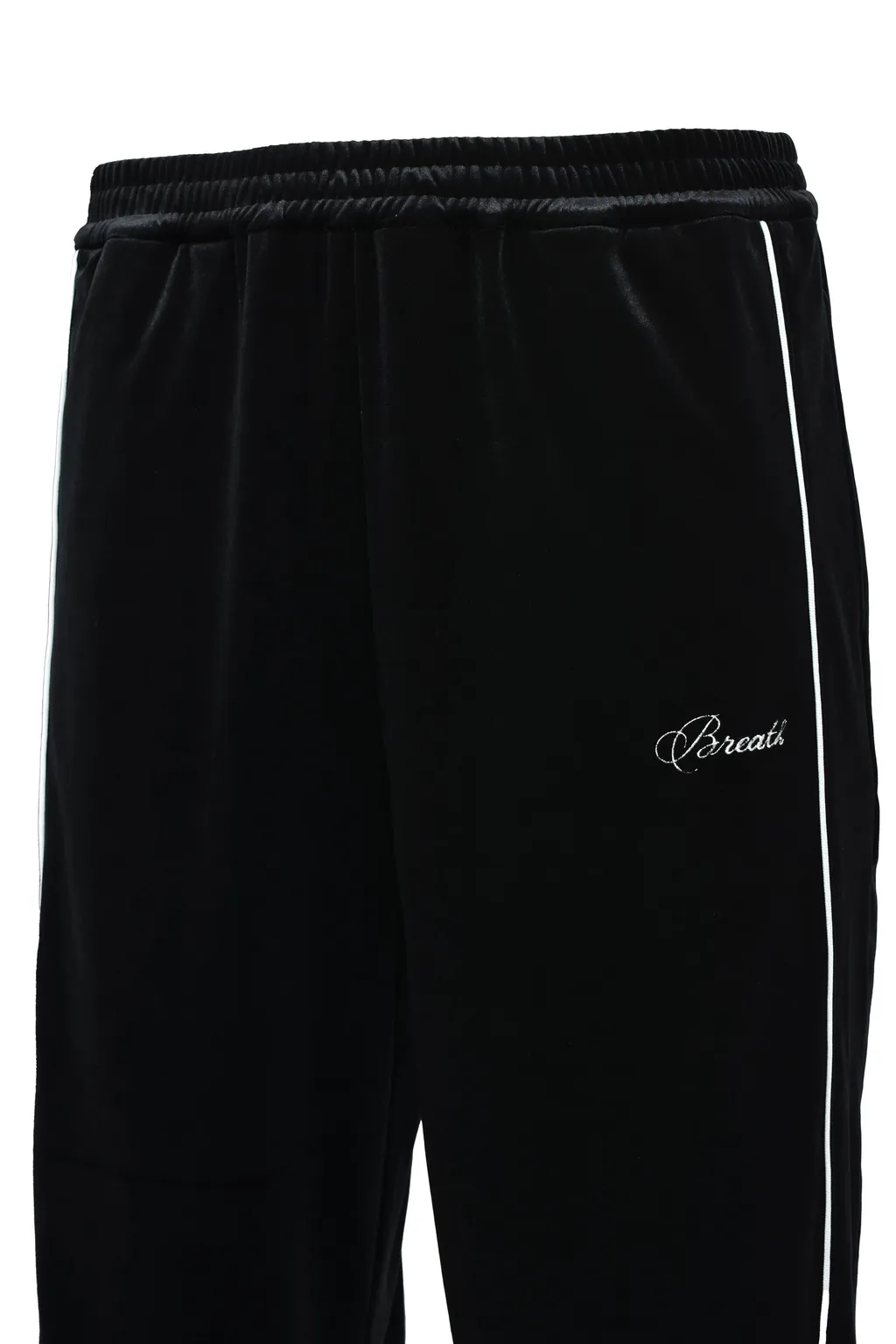 Script Logo Piping Velor Track Pants / Blk