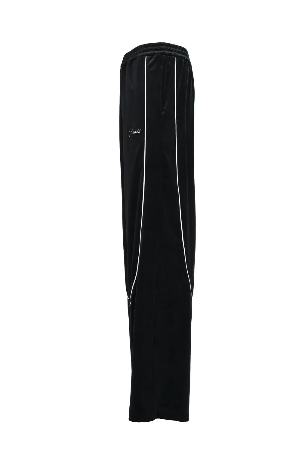 Script Logo Piping Velor Track Pants / Blk