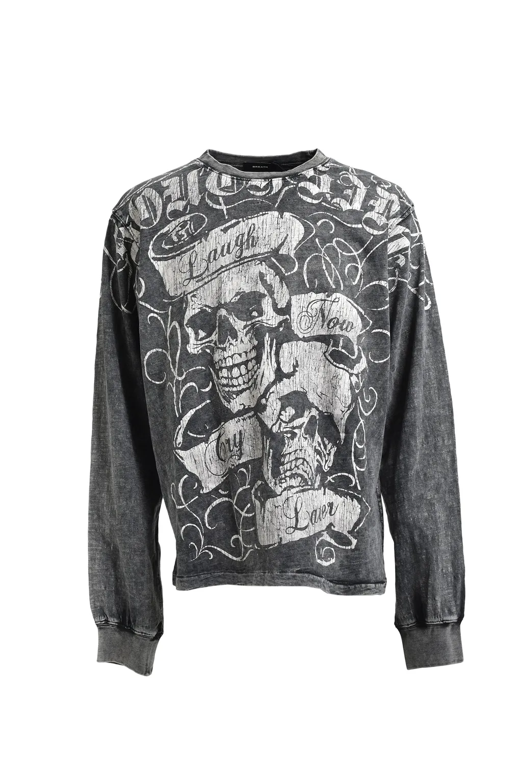 Skull Wash Ls Tee / Black